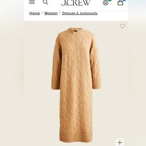 JCREW Cable Knit Stretch Knit Sweater Dress